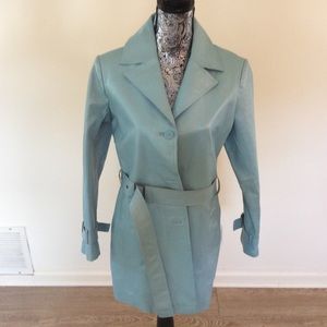 Juliet Michelle Teal Leather Coat Jacket
